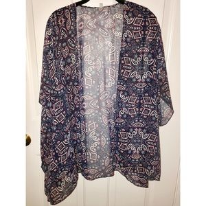 Sheer kimono style wrap